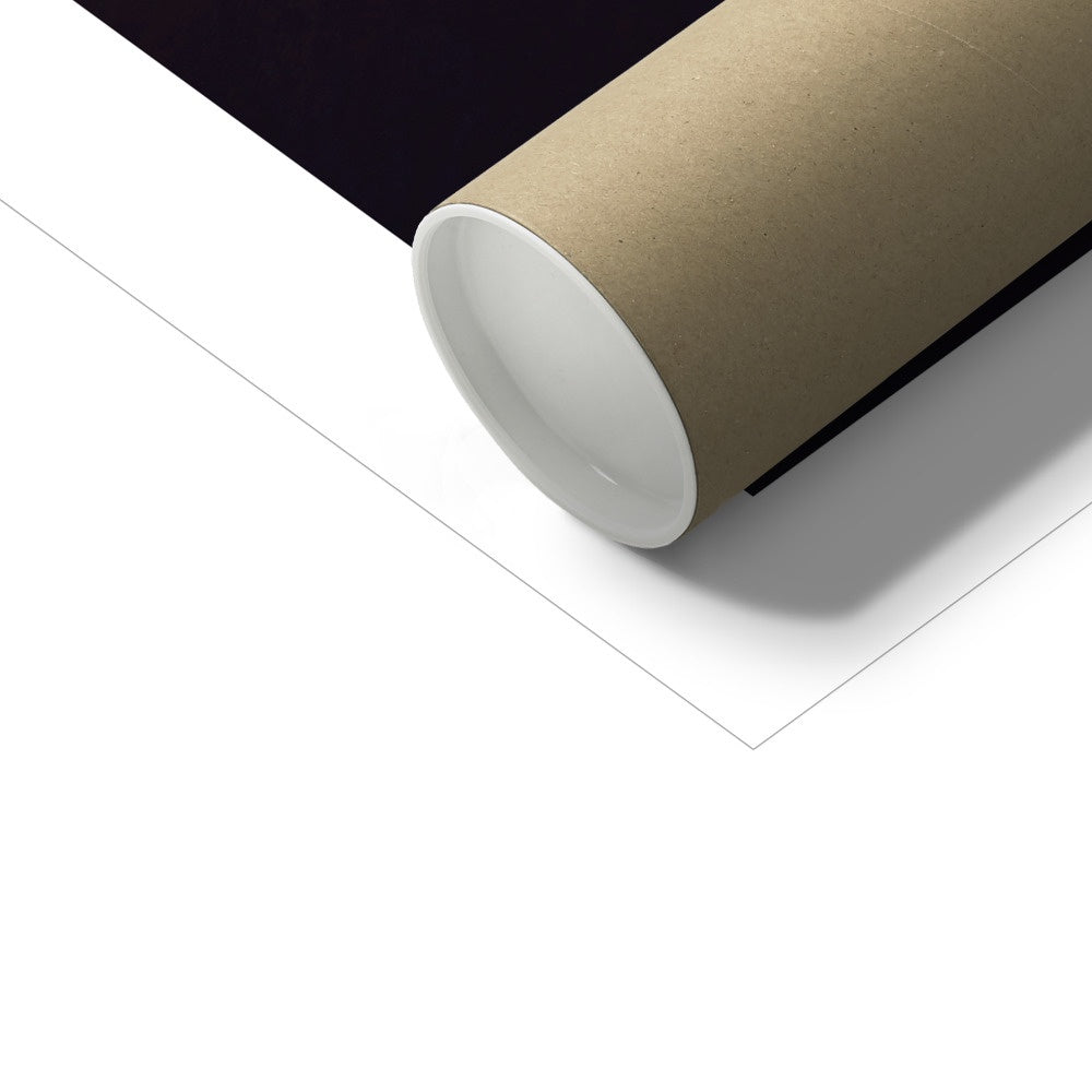 Midnight Sun Fine Art Print, mountains bathing in the midnight sun, Tromso, Nortern Norway, picture of the packaging tube